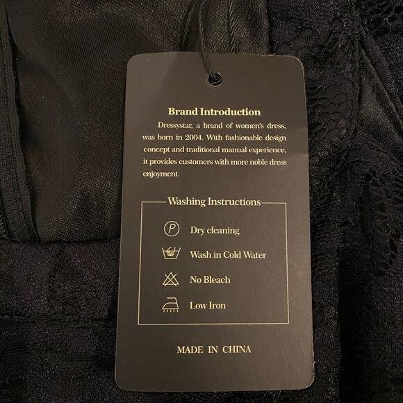 Dressystar Black Lace High Neck Halter High-Low Midi Dress NEW Womens Size 3X - Picture 9 of 10